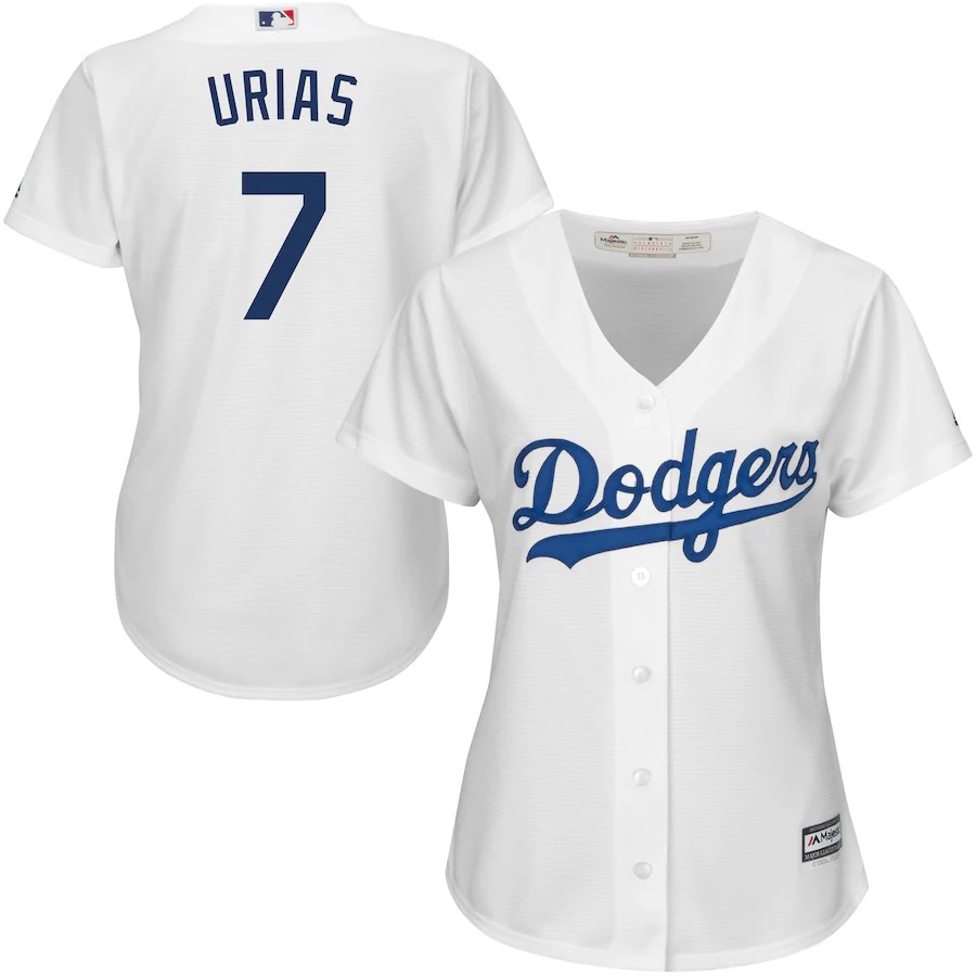 Women Los Angeles Dodgers #7 Julio Urias Men Nike White Road Team MLB Jersey->portland trail blazers->NBA Jersey